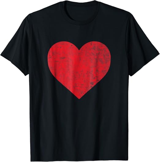 Red Heart Valentine's Day Vintage Love Top for Women Girls